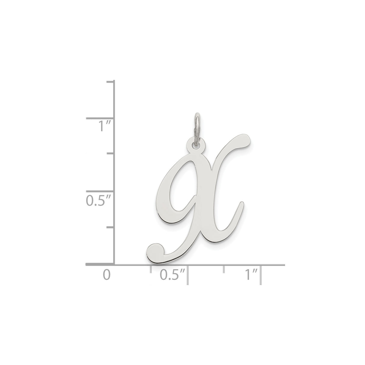 Sterling Silver Initial H Pendant, Script Letter Charm with Polished Finish for Women