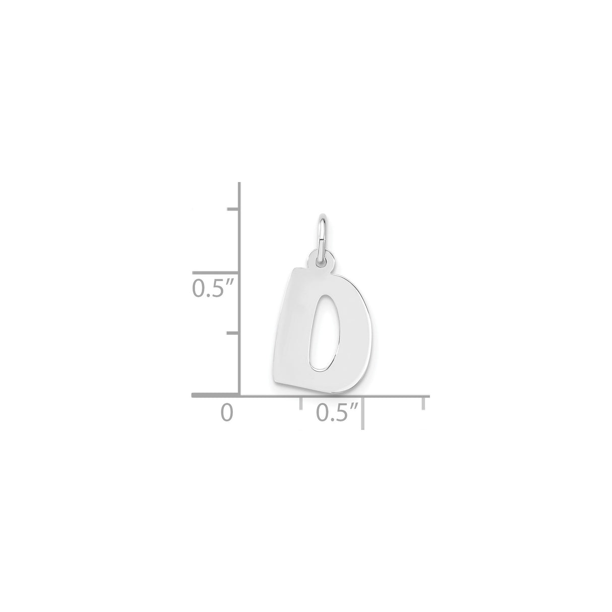 Sterling Silver Initial D Pendant, Polished Block Letter Charm, Unisex Monogram Jewelry