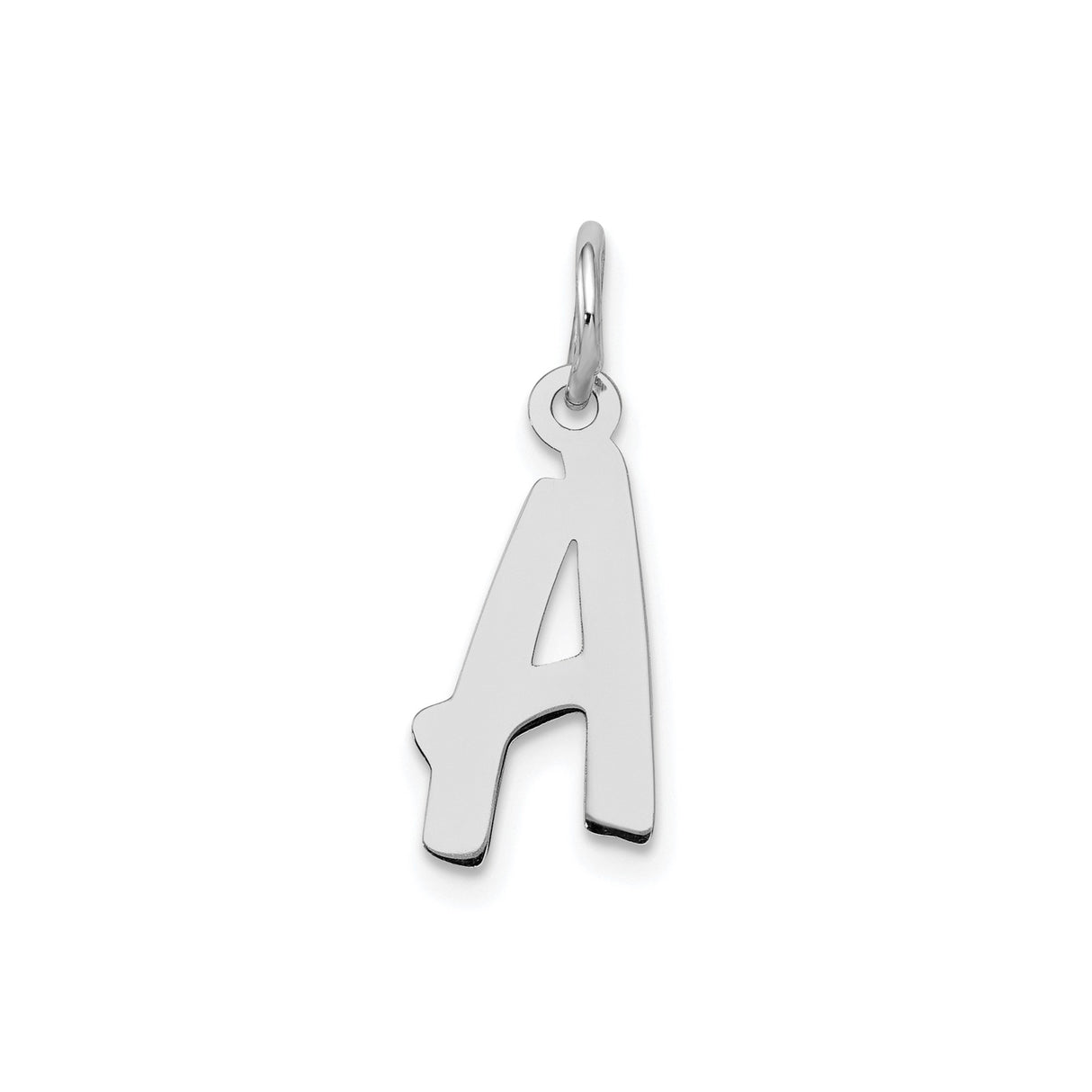 Sterling Silver Initial A Pendant Charm, Polished Block Letter, Unisex Jewelry Accessory