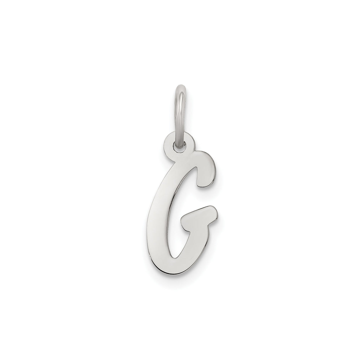 Sterling Silver Initial G Pendant Charm, Script Letter Monogram Jewelry