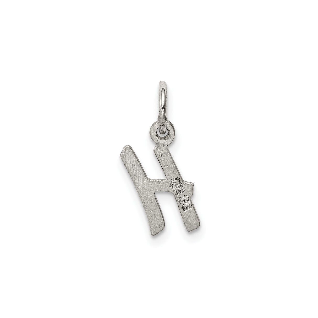 Sterling Silver Initial H Pendant Charm, Polished Script Letter, Minimalist Alphabet Jewelry