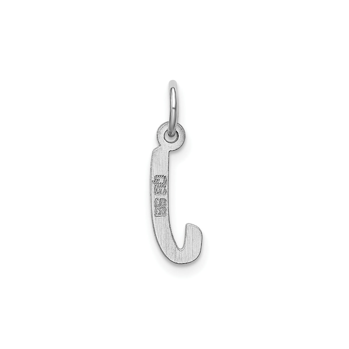 Sterling Silver Initial J Pendant, Polished Minimalist Letter Charm for Women