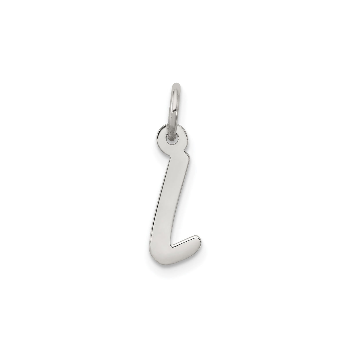 Sterling Silver Initial L Pendant, Polished Alphabet Letter Charm for Women