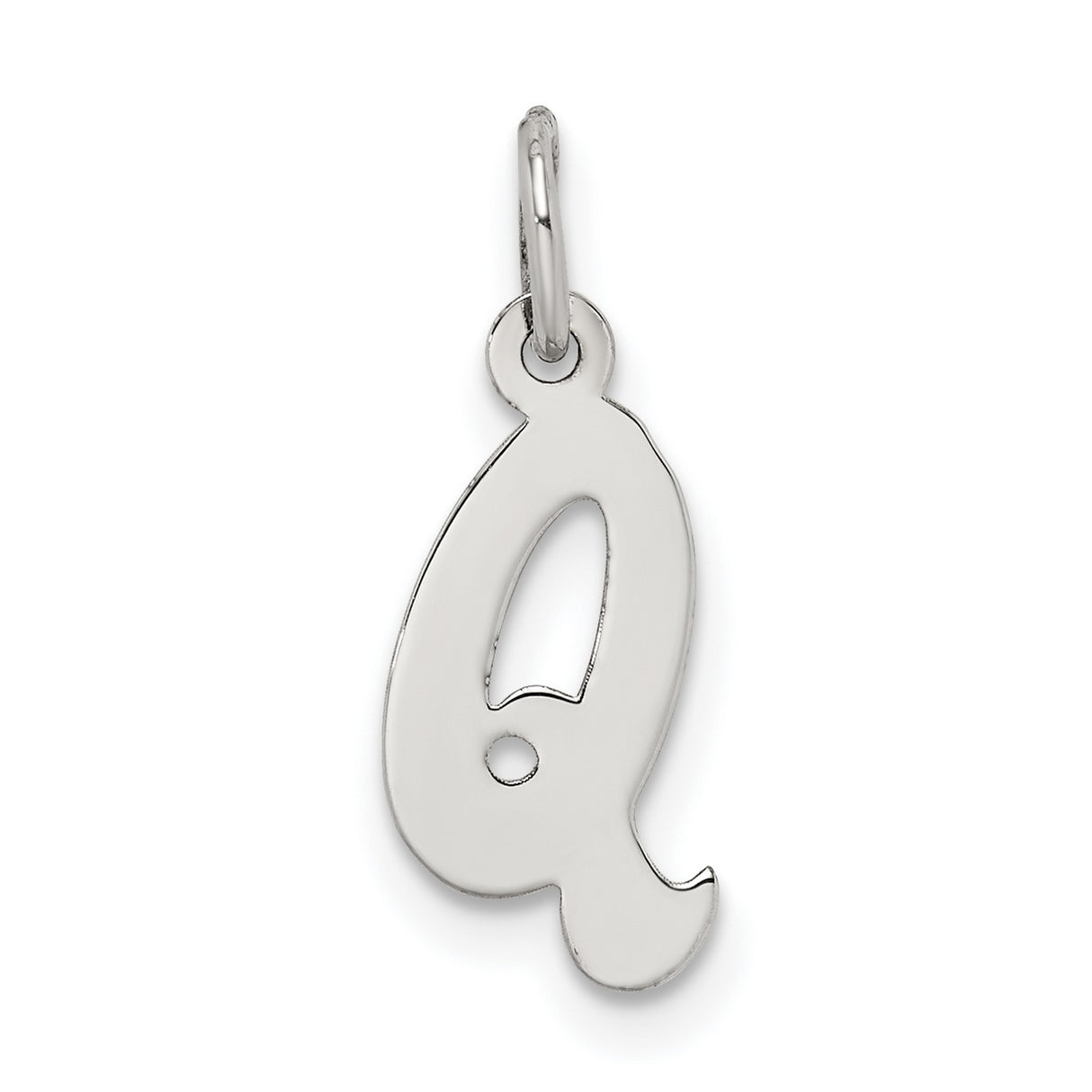 Sterling Silver Letter Q Pendant, Dainty Initial Charm, Minimalist Alphabet Jewelry
