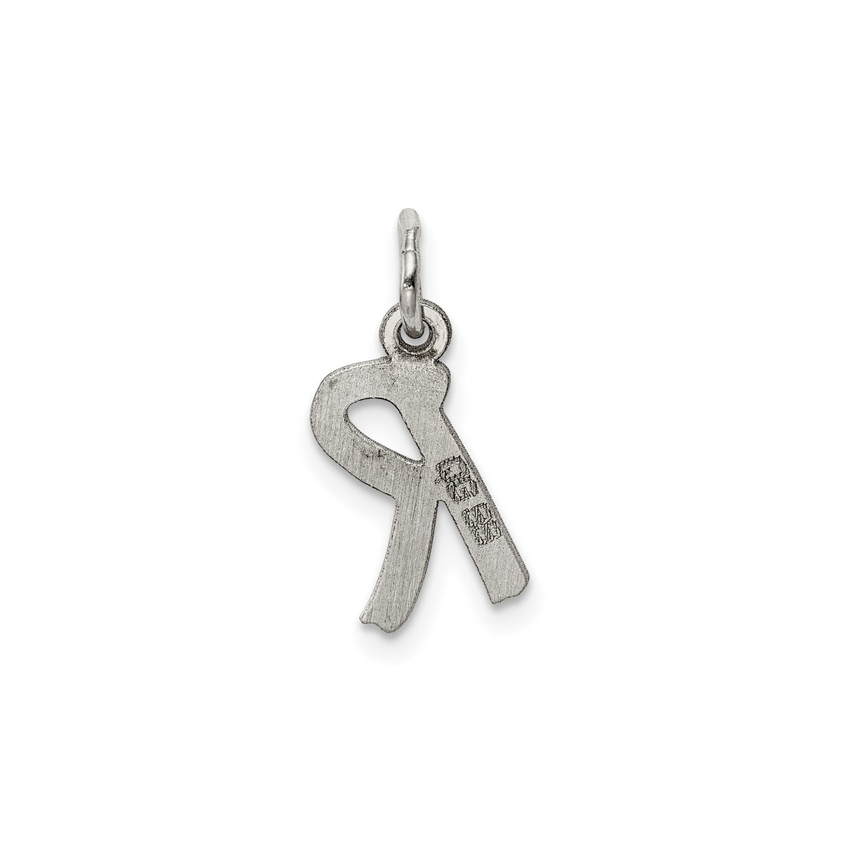 Sterling Silver Initial R Pendant Charm, Polished Script Letter, Personalized Monogram Jewelry