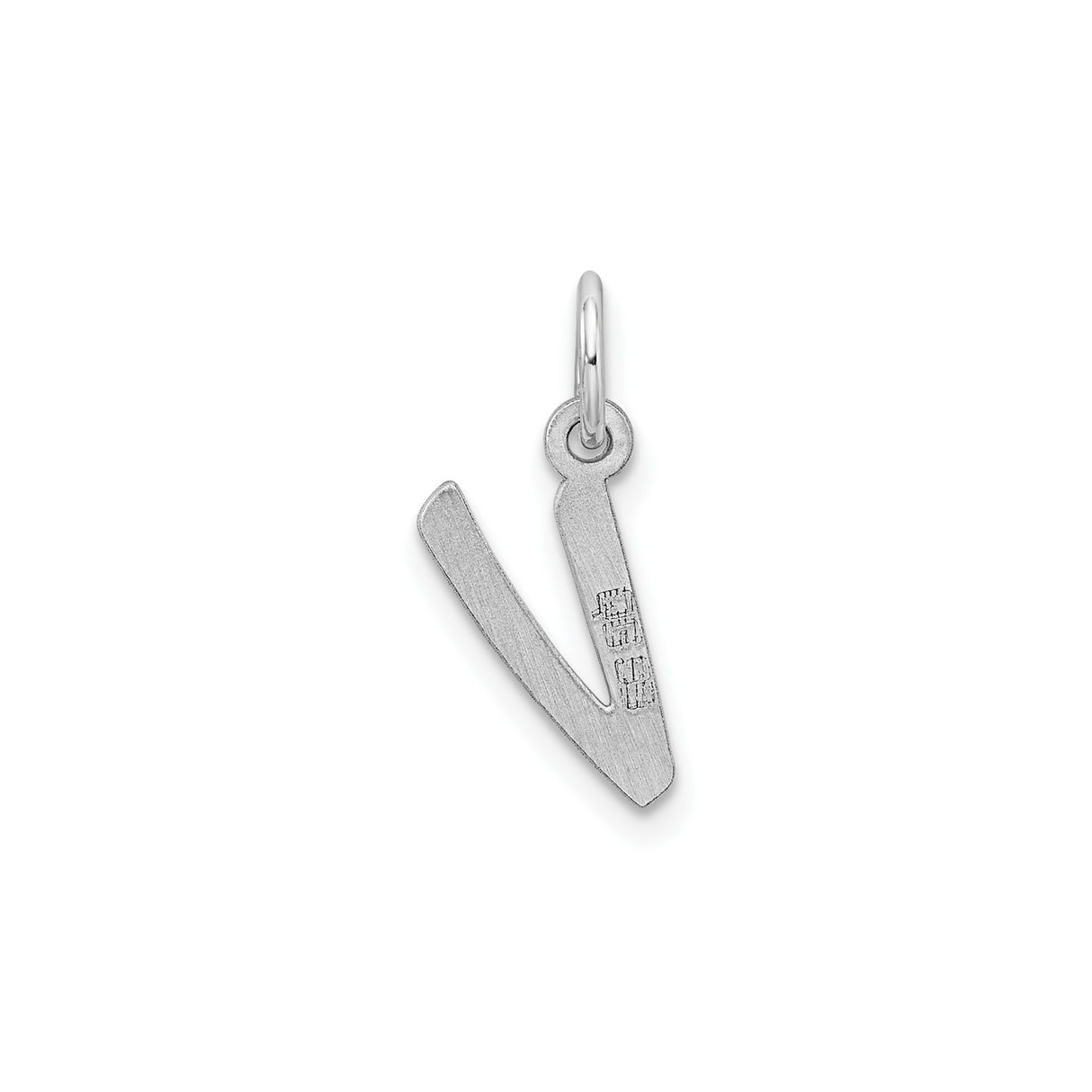 Sterling Silver Initial V Pendant, Polished Modern Letter Charm, Minimalist Monogram Jewelry