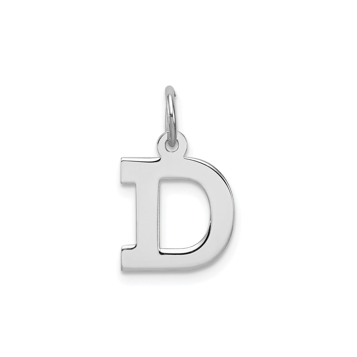 Sterling Silver Initial D Pendant Charm, Block Letter Monogram Design for Women or Unisex