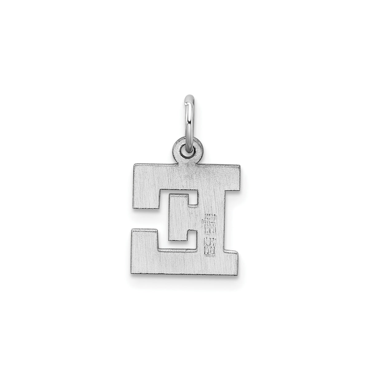 Sterling Silver Initial Pendant Charm, Bold Block Letter E Design for Women or Unisex Wear