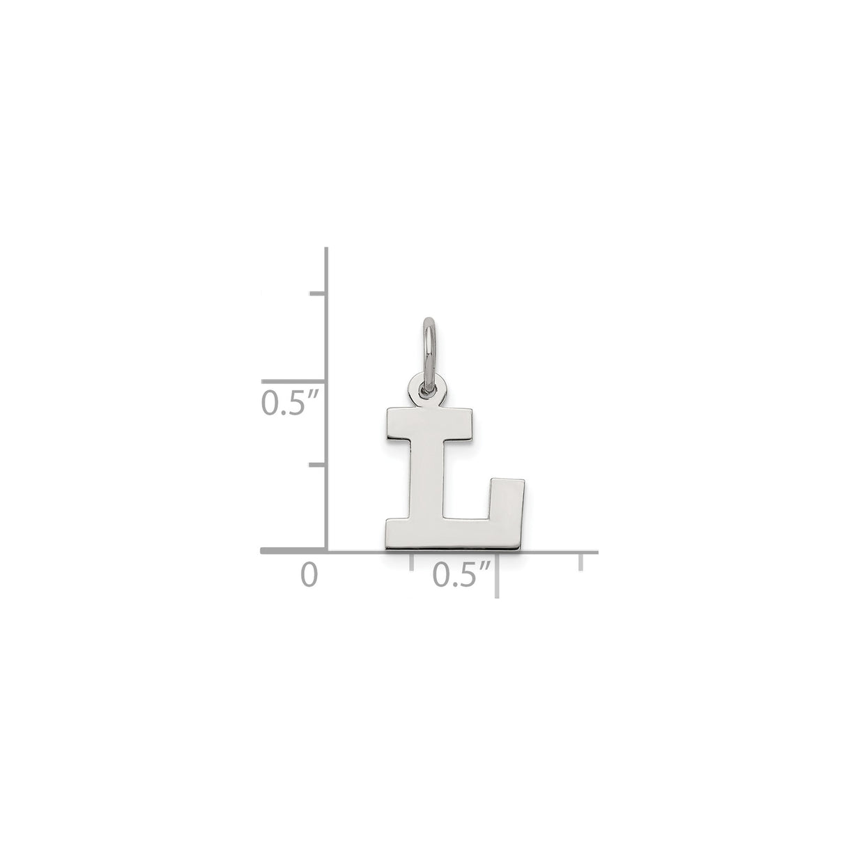 Sterling Silver Letter L Charm Pendant, Bold Block Initial Design for Necklace or Bracelet