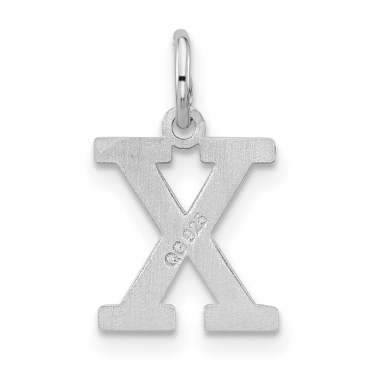 Block Letter X Initial Charm Pendant in Real 925 Sterling Silver