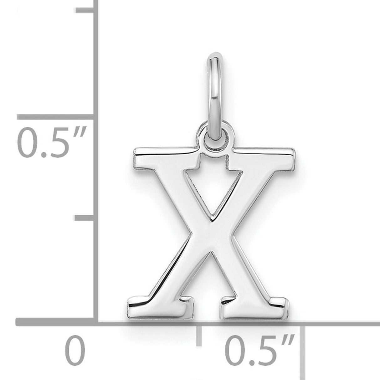 Block Letter X Initial Charm Pendant in Real 925 Sterling Silver