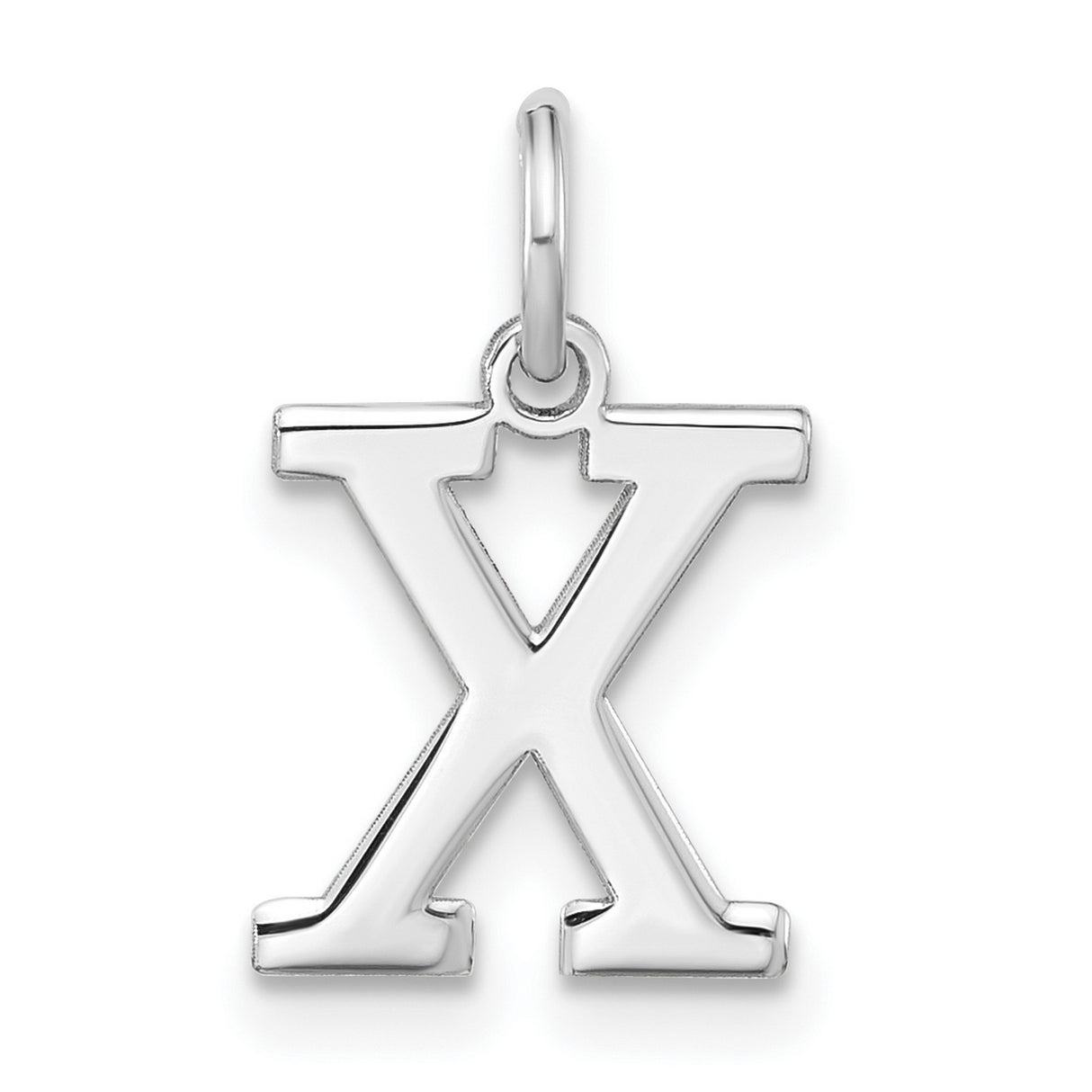 Block Letter X Initial Charm Pendant in Real 925 Sterling Silver