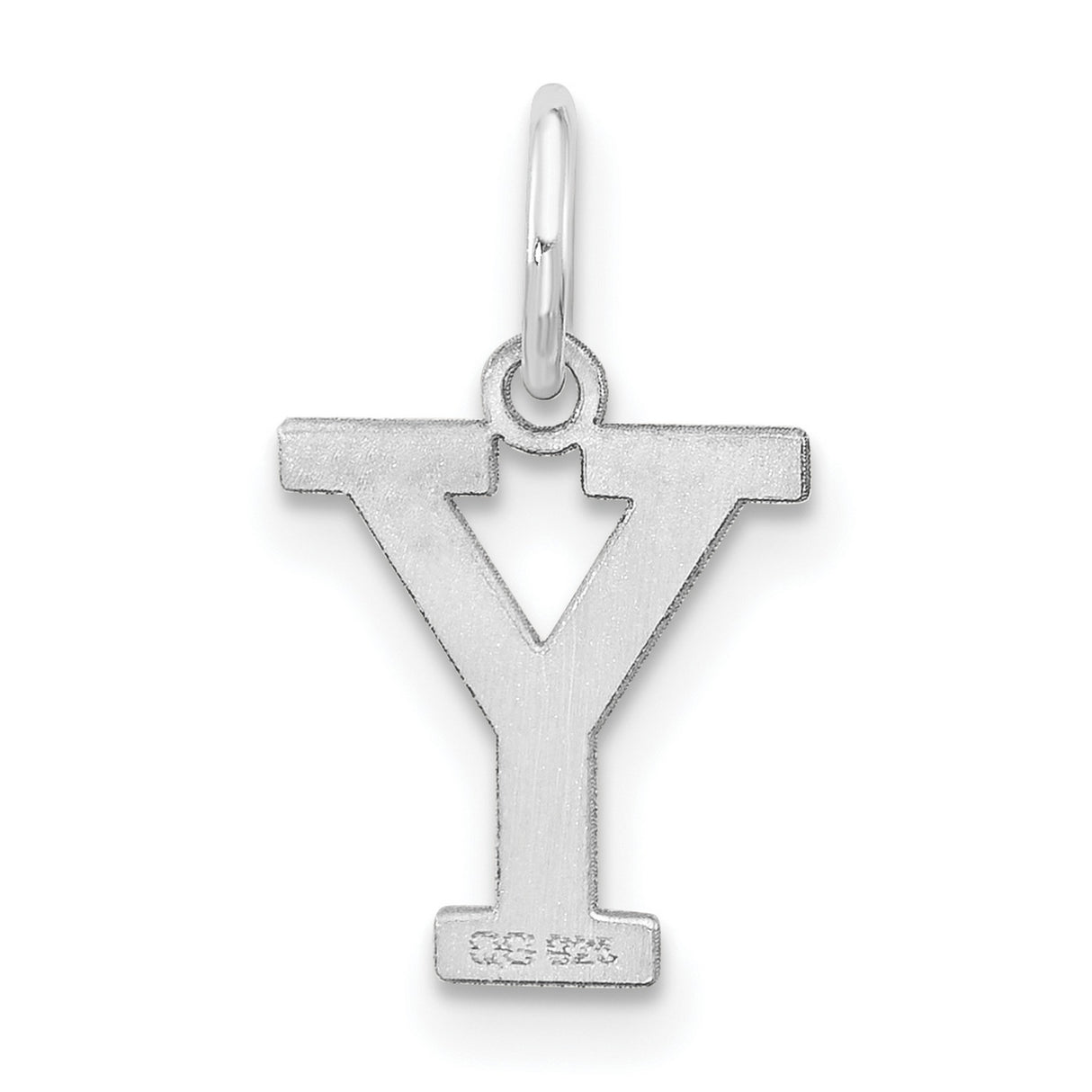 Block Letter Y Initial Charm Pendant in Real 925 Sterling Silver