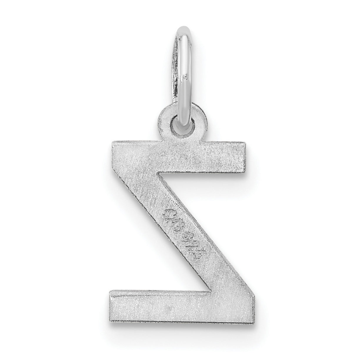 Block Letter Z Initial Charm Pendant in Real 925 Sterling Silver