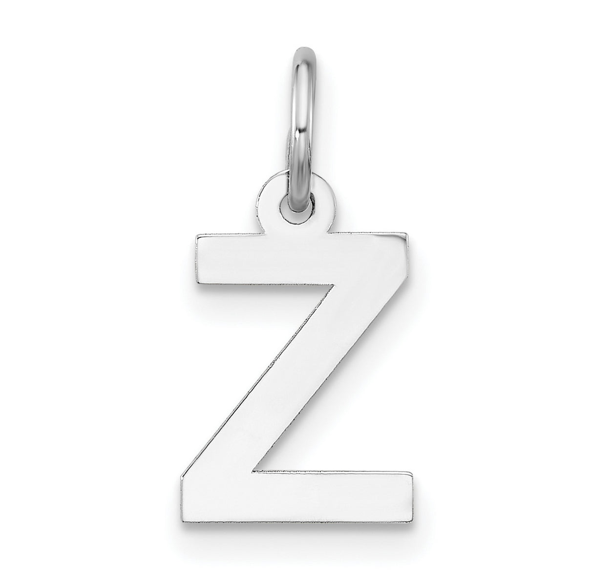 Block Letter Z Initial Charm Pendant in Real 925 Sterling Silver