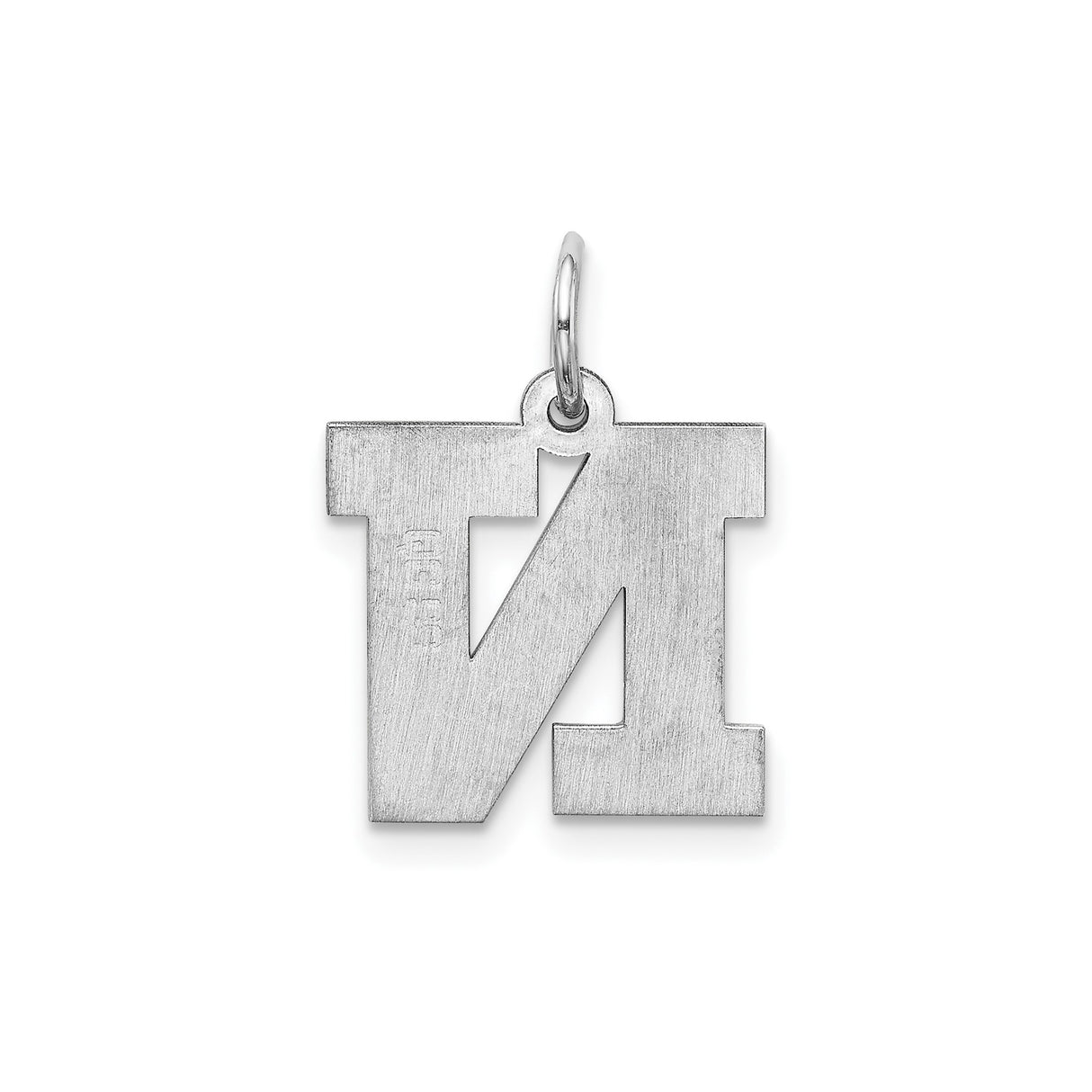 Sterling Silver Letter N Pendant Charm, Block Initial Design for Men or Women