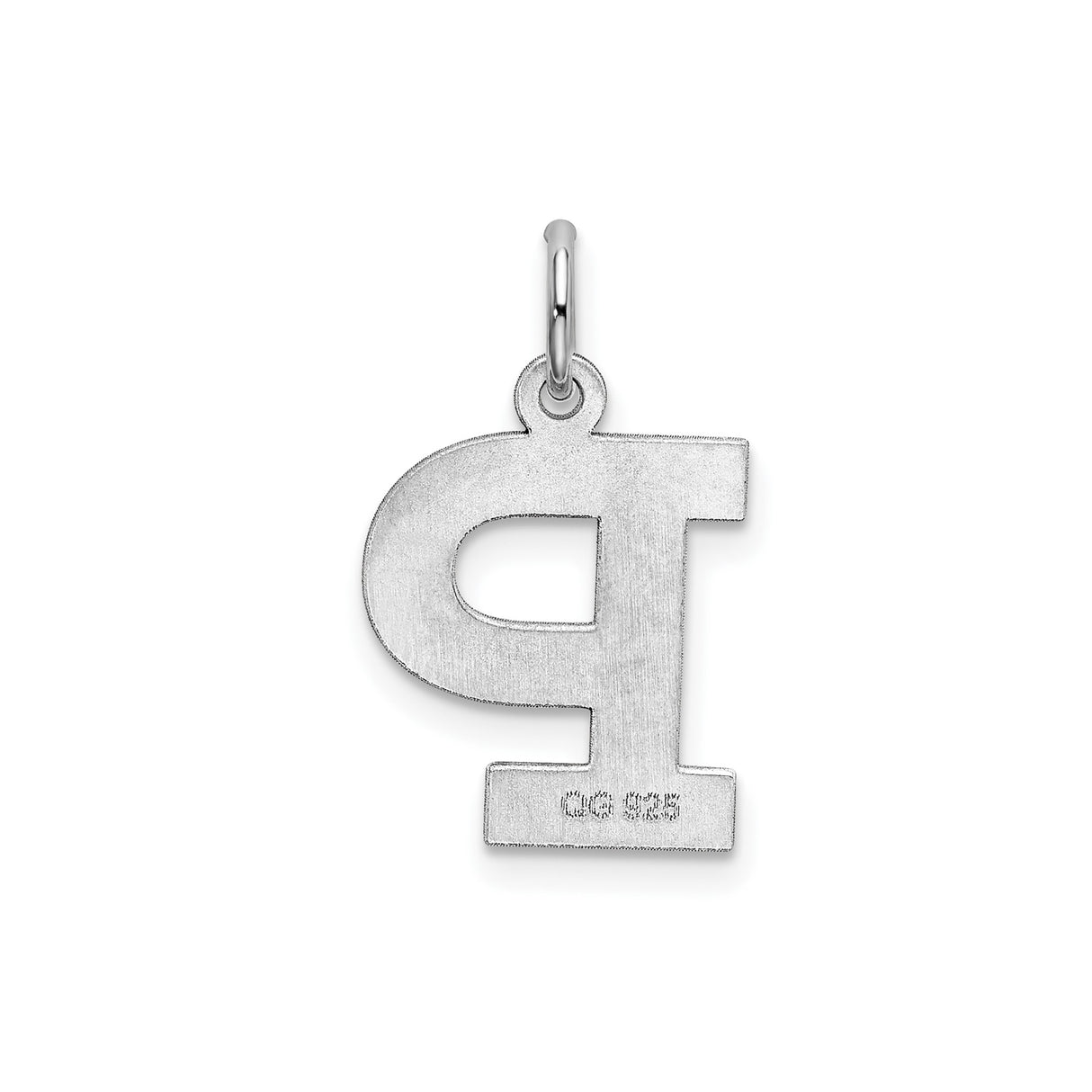 Sterling Silver Pendant Charm, Block Letter P Monogram Design, Unisex Jewelry