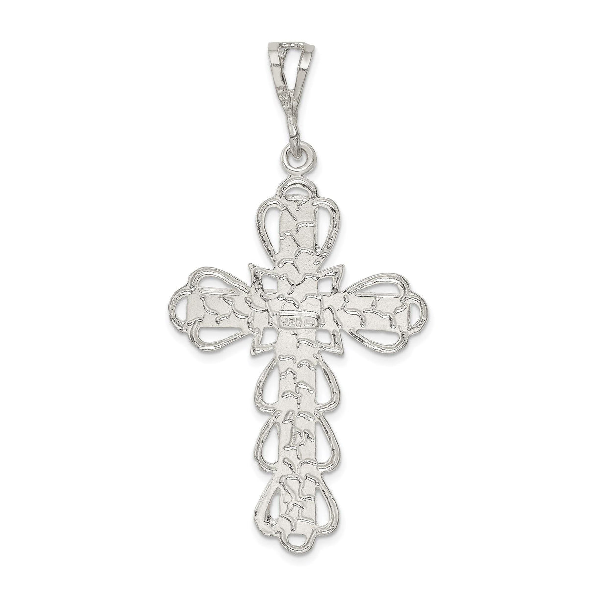Sterling Silver Crucifix Cross Pendant with Christ Design and Matte Finish