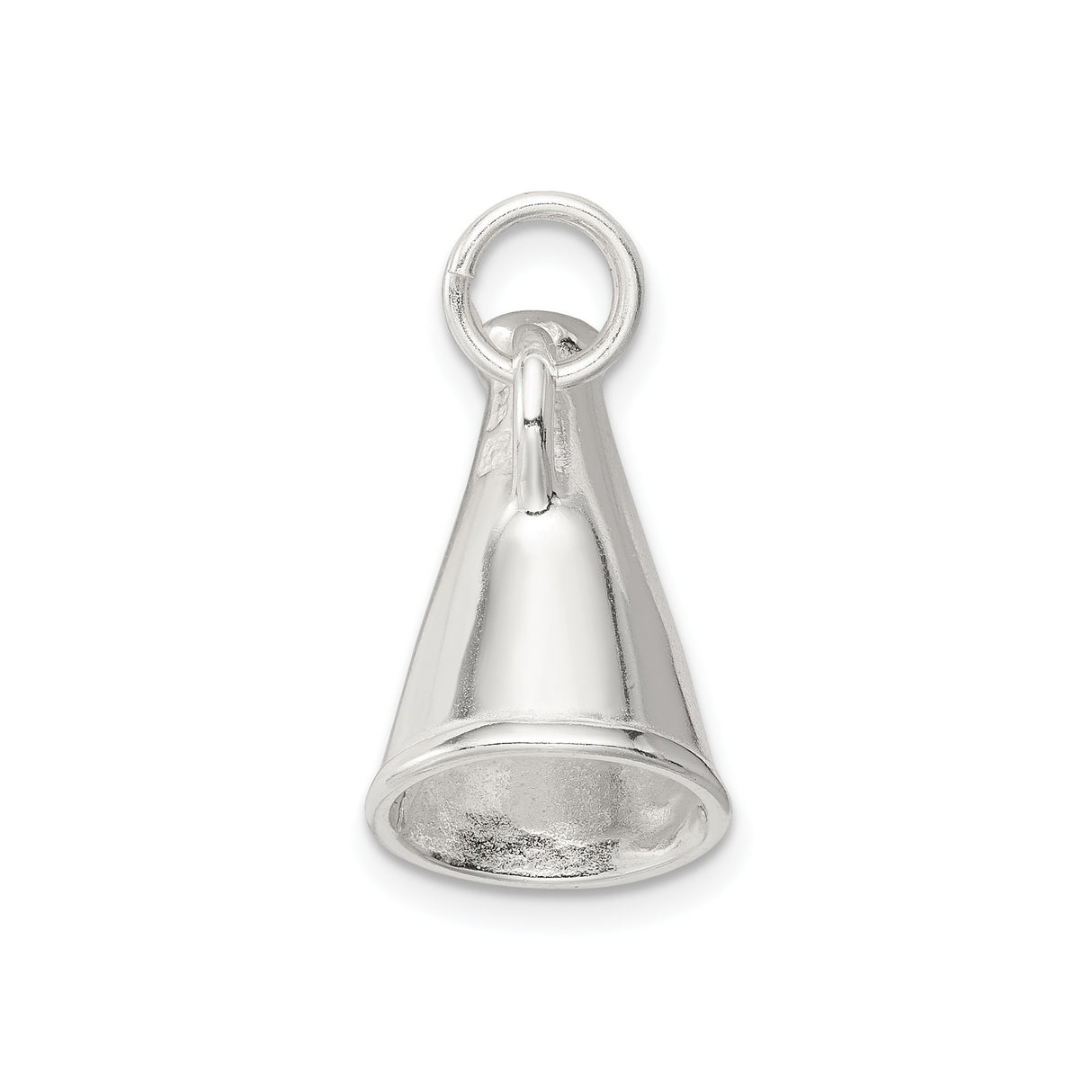 Sterling Silver Megaphone Charm Pendant, Polished Finish, Team Spirit Cheerleader Jewelry
