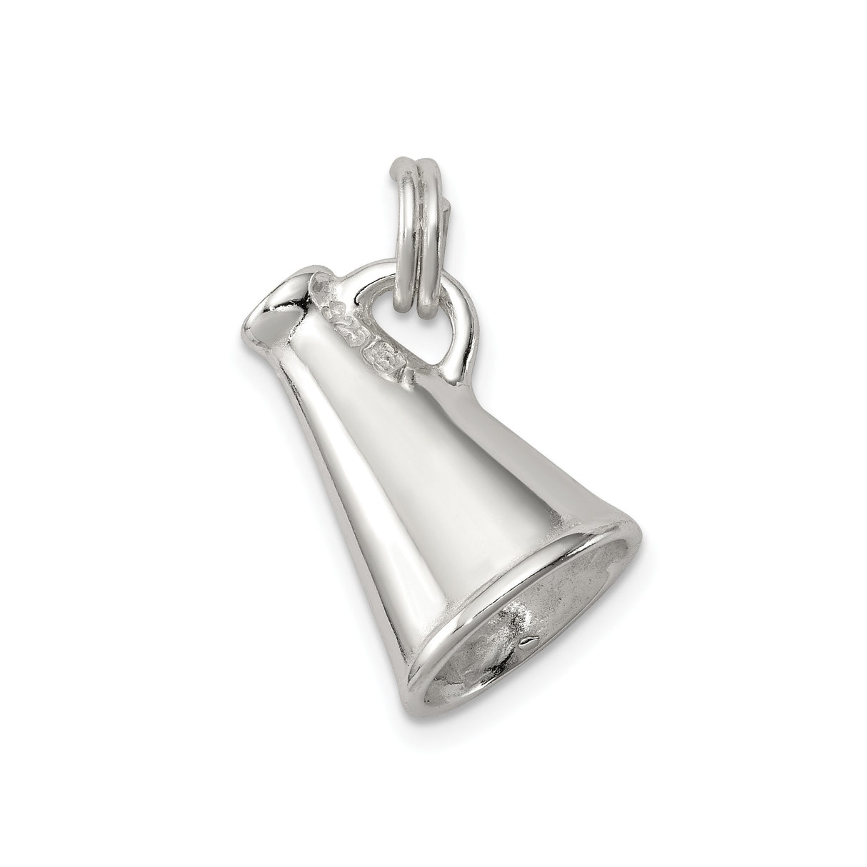 Sterling Silver Megaphone Charm Pendant, Polished Finish, Team Spirit Cheerleader Jewelry