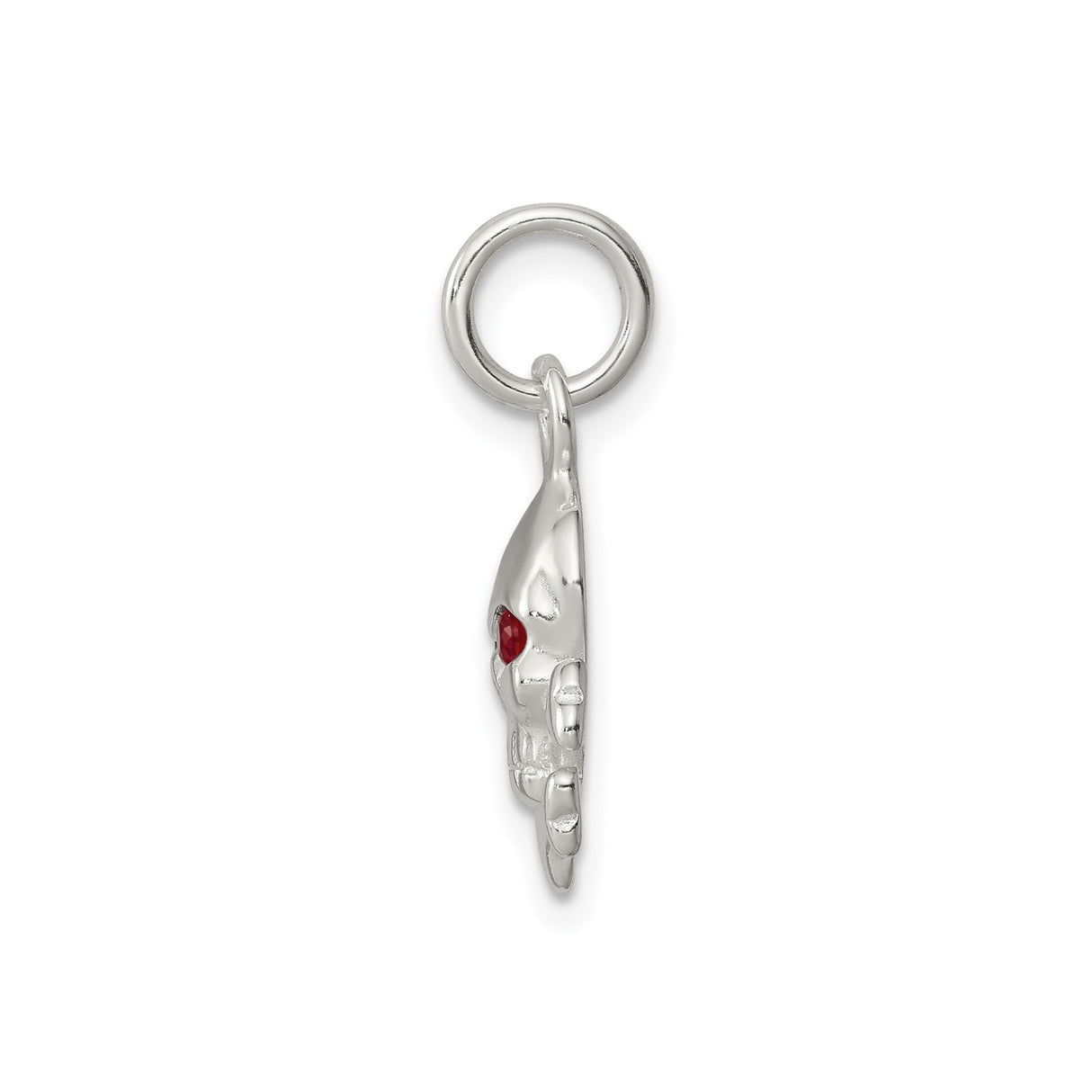 Sterling Silver Skull Pendant with Cubic Zirconia Eyes, Gothic Crossbones Punk Charm