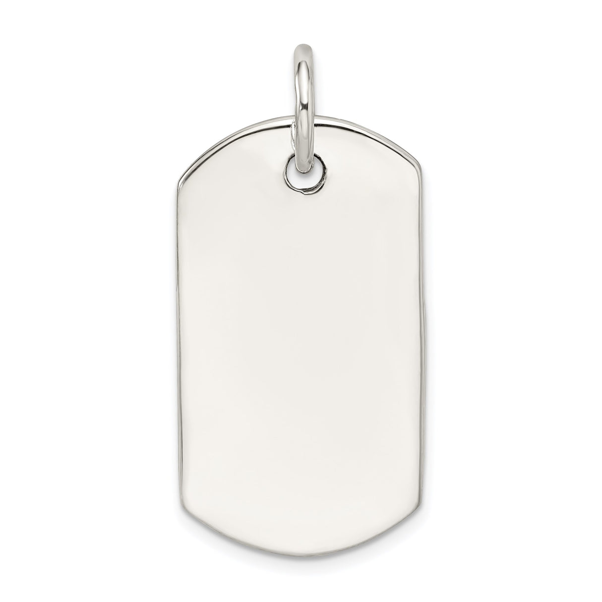 Sterling Silver Dog Tag Pendant with Woven Texture, Unisex Military-Inspired Design