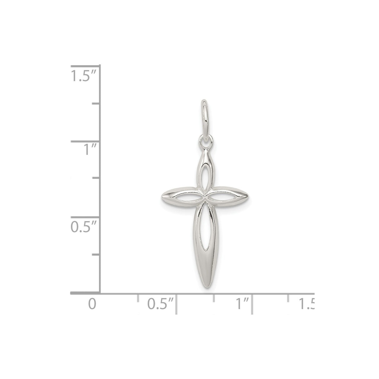 Sterling Silver Cross Pendant with Minimalist Floating Charm Design for Men and Women