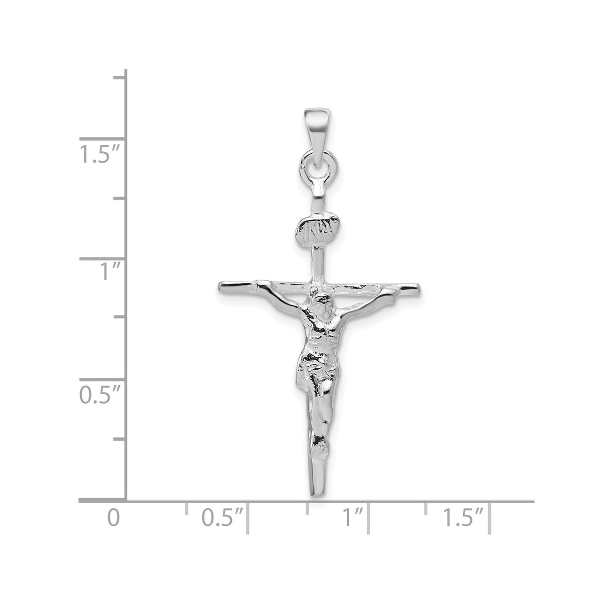 Sterling Silver Crucifix Cross Pendant with INRI Jesus Charm, Christian Religious Jewelry for Men and Women