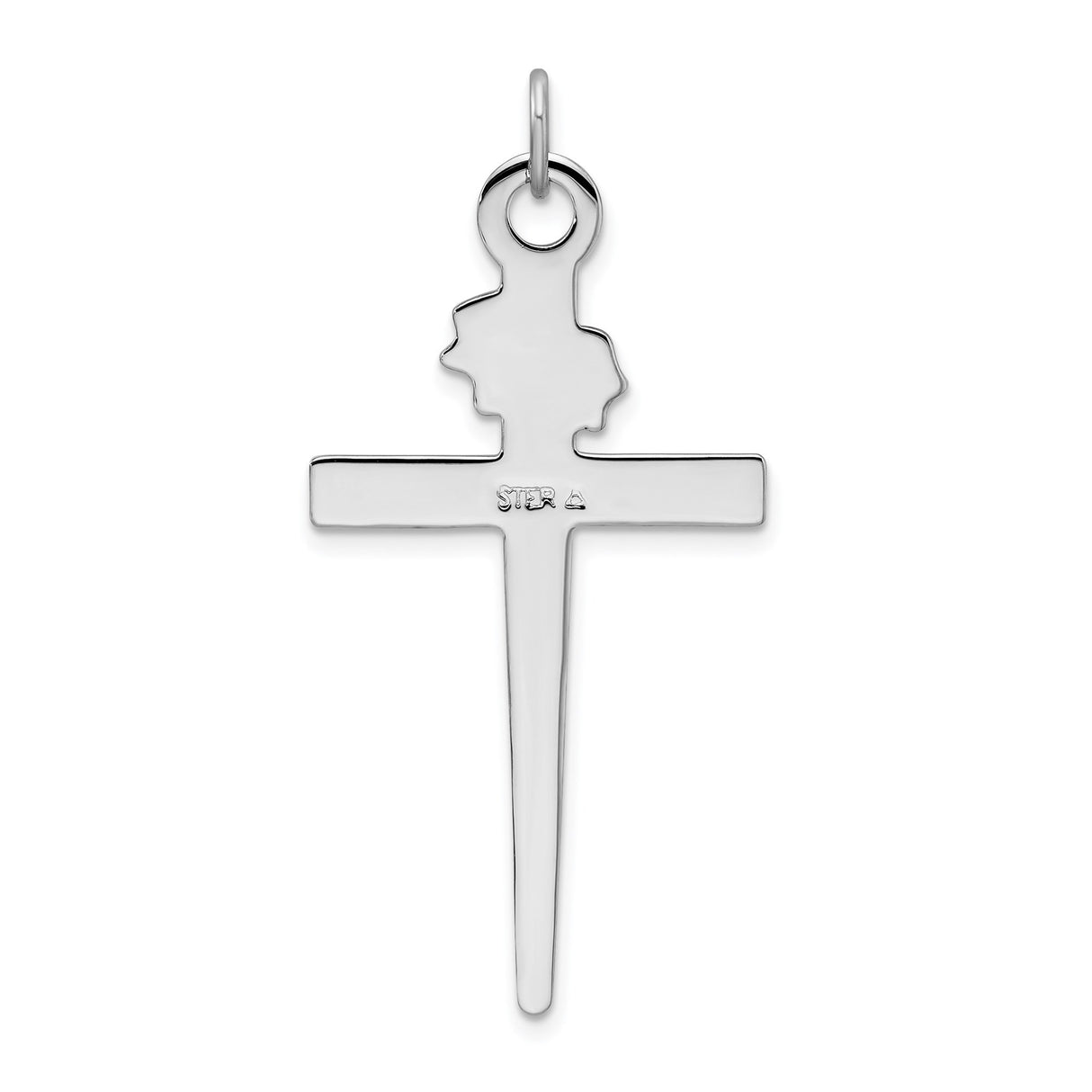Sterling Silver Cross Pendant with Gold Plating, Crown Charm and Thorn Design