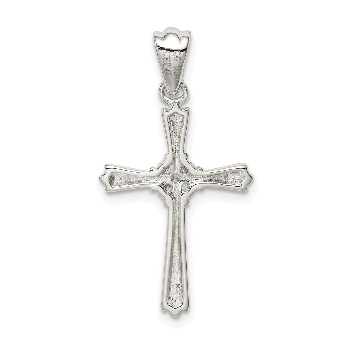Sterling Silver Cross Pendant with Cubic Zirconia, Celtic and Gold Accents, Unisex Design