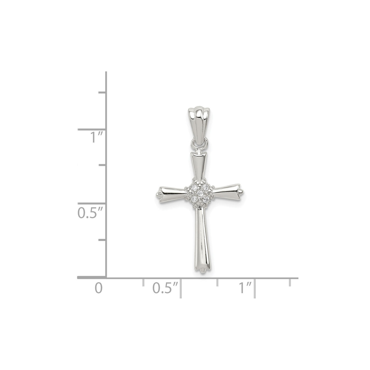 Sterling Silver Cross Pendant with Cubic Zirconia, Celtic and Gold Accents, Unisex Design