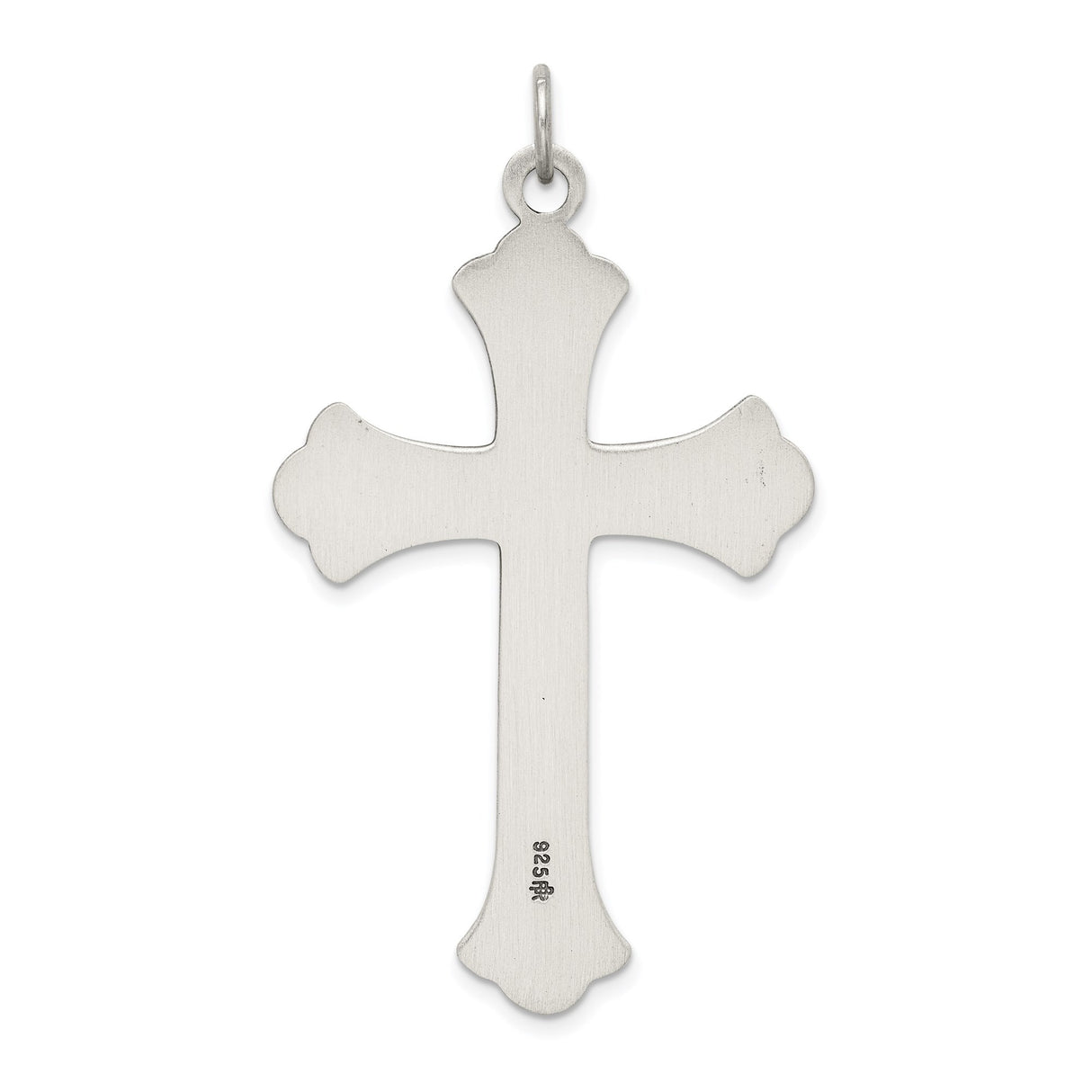 Sterling Silver Cross Pendant with Antique Scroll Design, Baroque Style Spiritual Jewelry