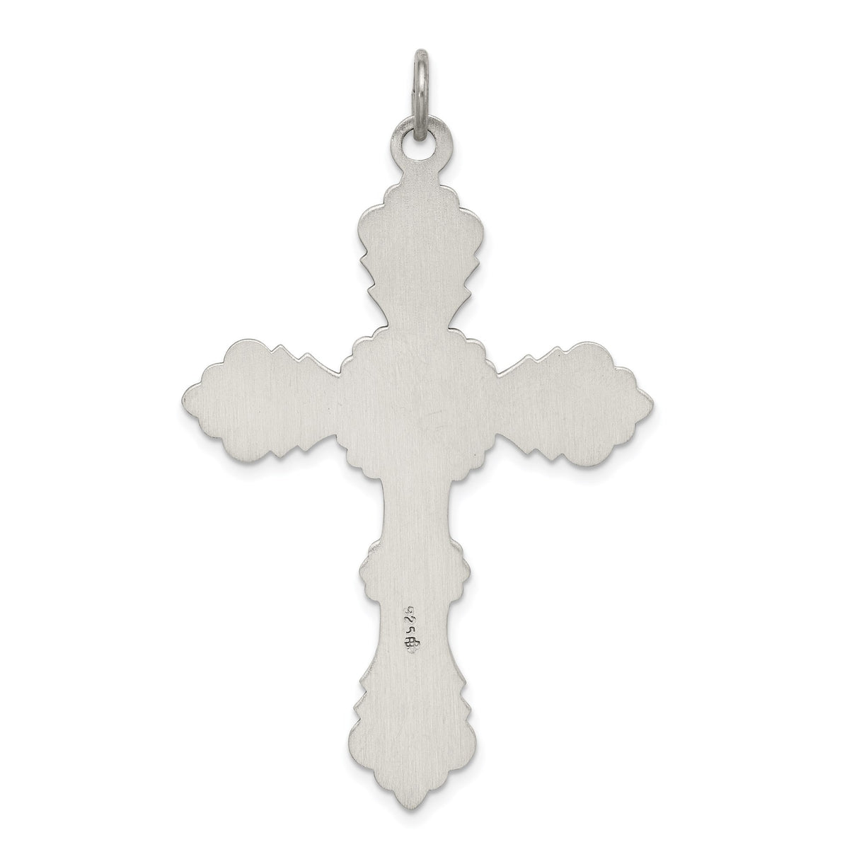 Sterling Silver Cross Pendant with Baroque Scrollwork and Oxidized Finish for Men and Women