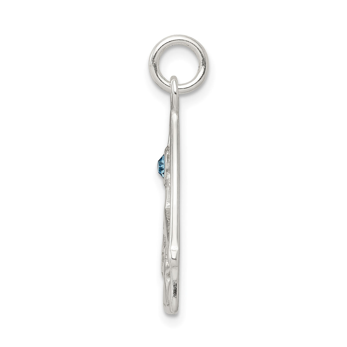 Sterling Silver Nativity Scene Pendant with Crystal Star, Mary Joseph and Baby Jesus