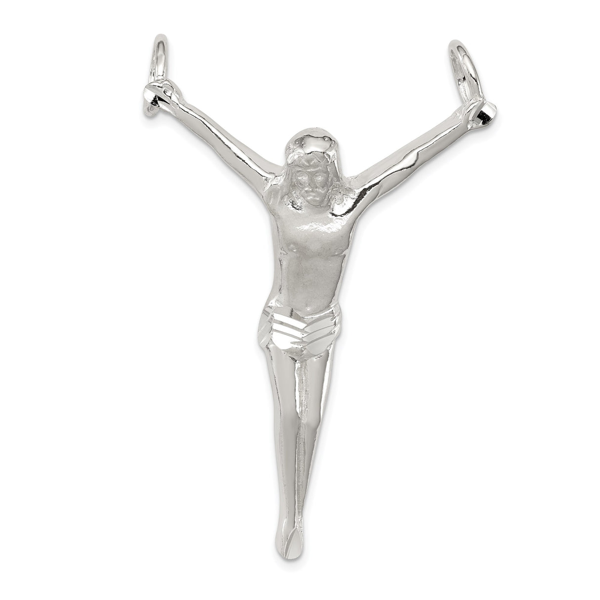 Sterling Silver Crucifix Pendant with Jesus on Cross, Christian Faith Jewelry Charm