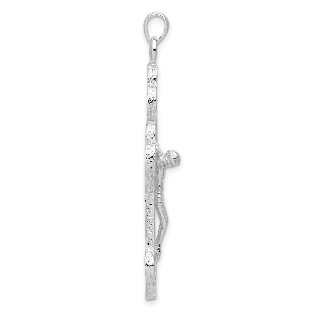 Sterling Silver Crucifix Cross Pendant with Ornate Filigree and Floral Engraving