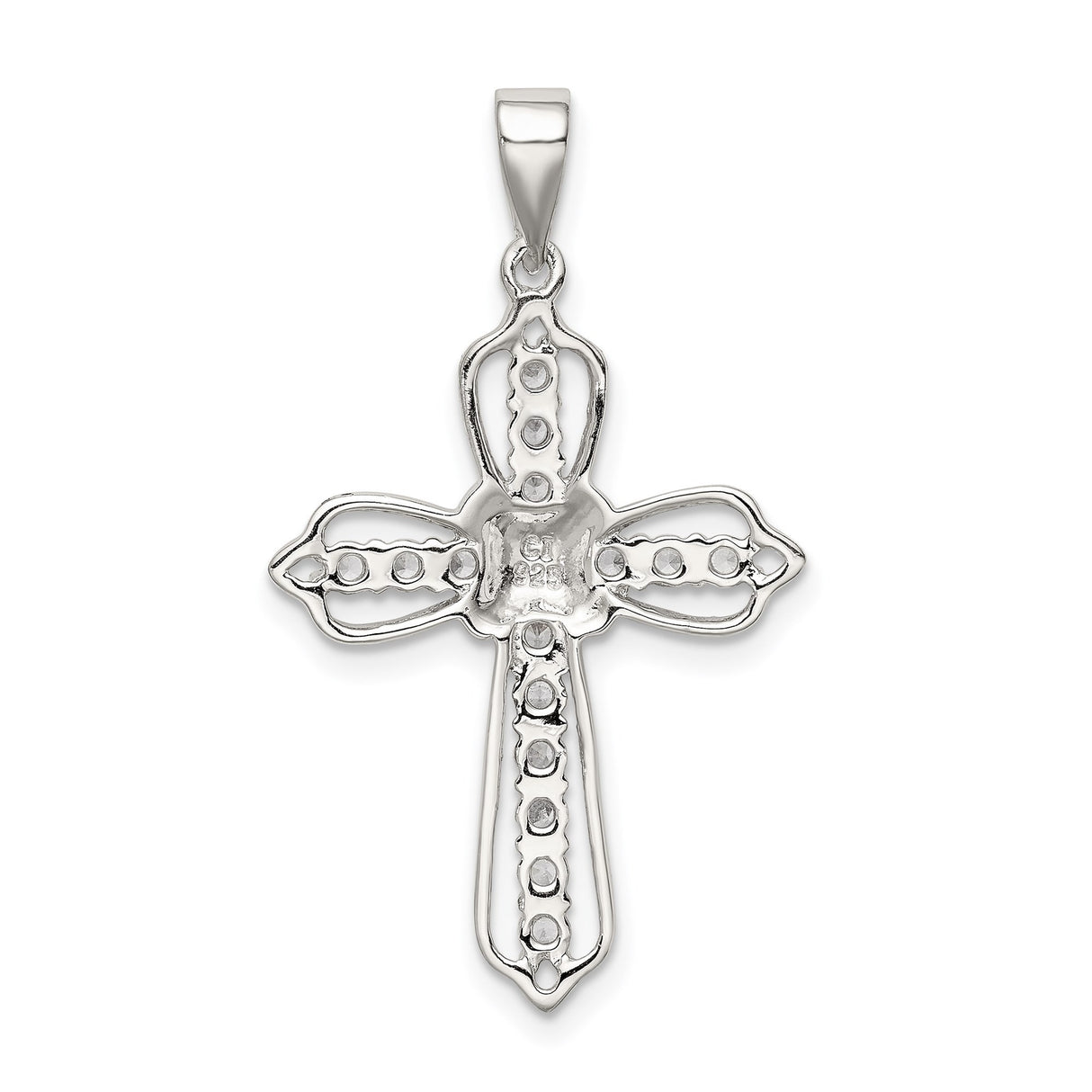 Sterling Silver Cross Pendant with Cubic Zirconia, Faith-Inspired Unisex Religious Jewelry