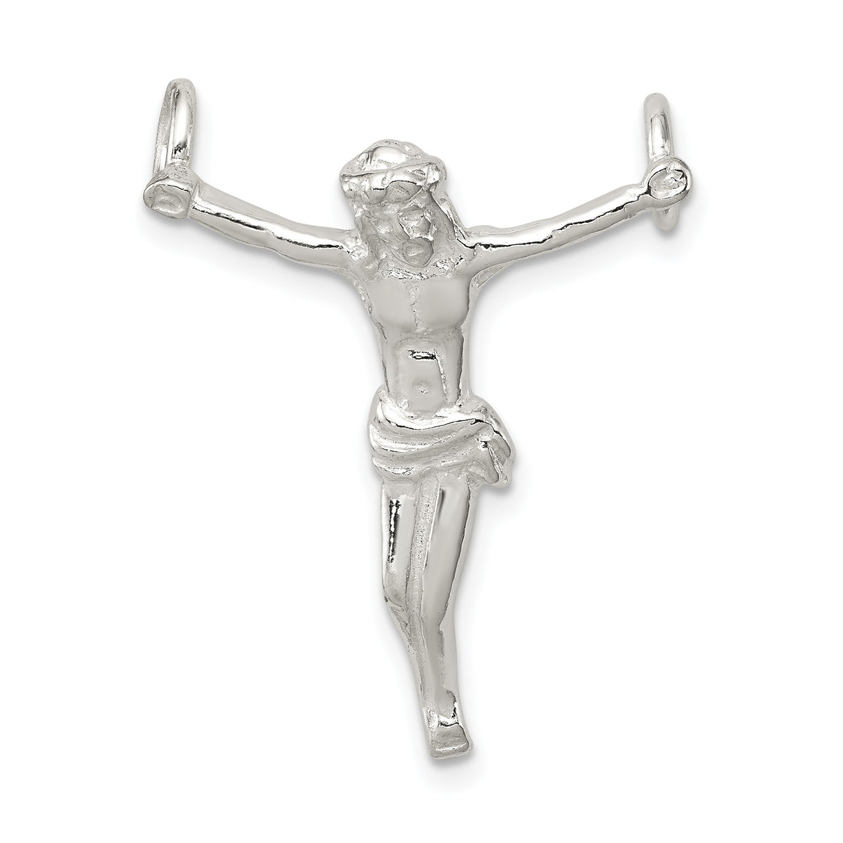 Sterling Silver Crucifix Pendant with Jesus on Cross, Christian Catholic Faith Jewelry