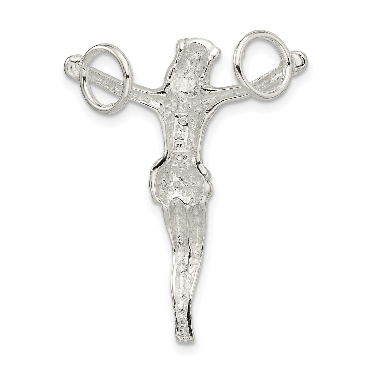 Sterling Silver Crucifix Pendant with Jesus on the Cross, Christian Catholic Charm