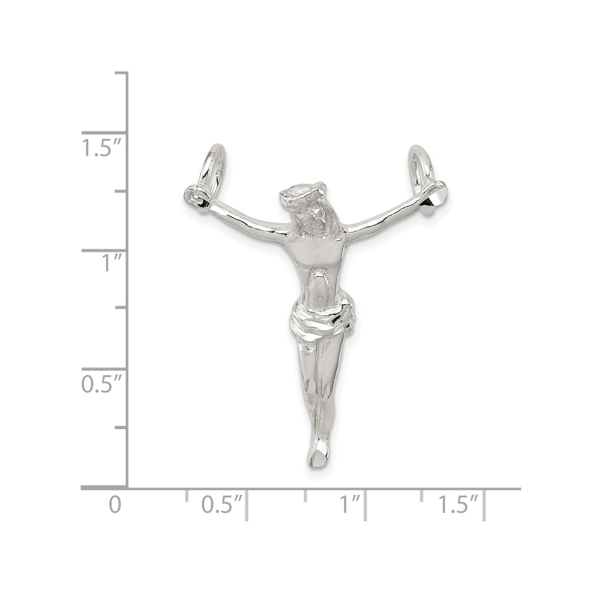 Sterling Silver Crucifix Pendant with Jesus on the Cross, Christian Catholic Charm