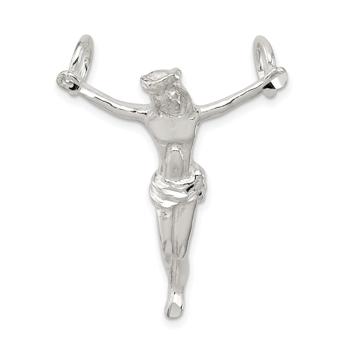 Sterling Silver Crucifix Pendant with Jesus on the Cross, Christian Catholic Charm