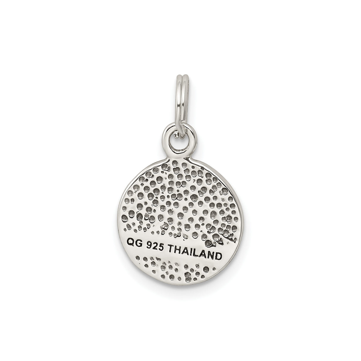 Sterling Silver Faith Pendant with Clear Crystal, Round Charm Symbolizing Strength and Belief