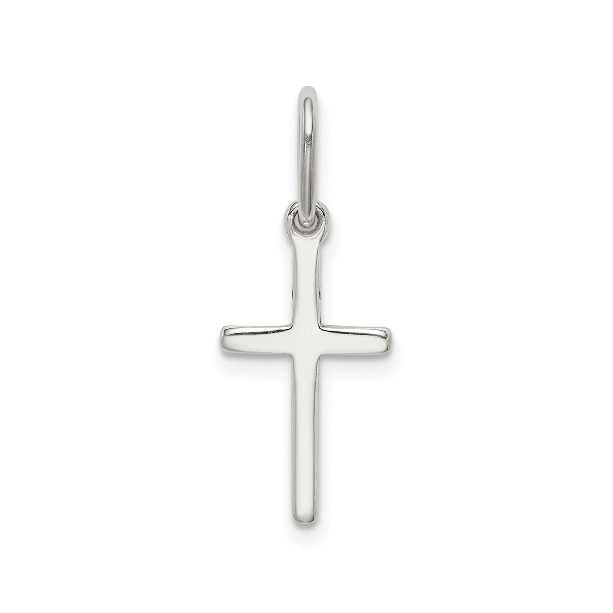 Sterling Silver Cross Pendant with Mirror Finish, Minimalist Latin Cruciform Style for Men and Women