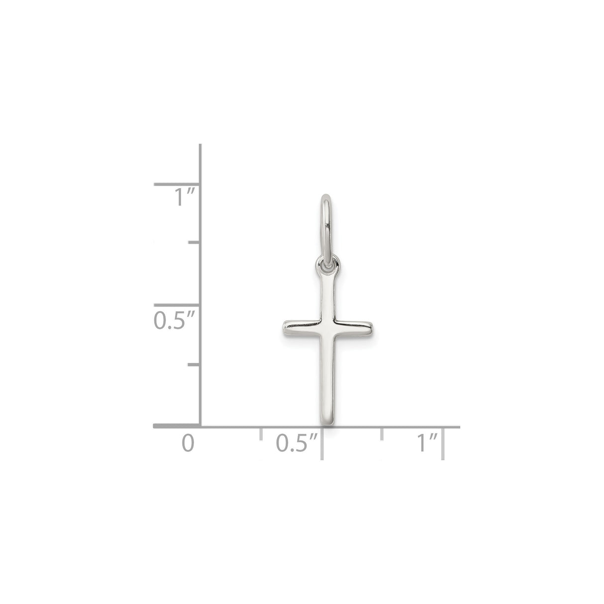 Sterling Silver Cross Pendant with Mirror Finish, Minimalist Latin Cruciform Style for Men and Women