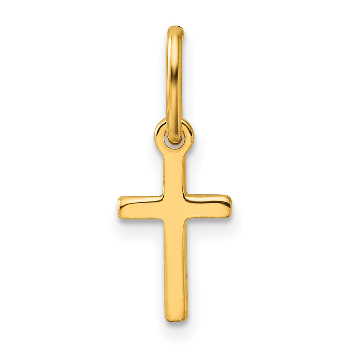 Sterling Silver Cross Pendant, Minimalist High Polish Religious Charm for Men and Women