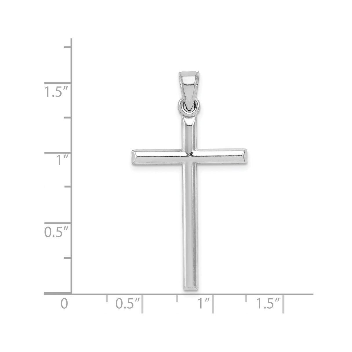 Sterling Silver Cross Pendant, Mirror Finish Latin Cross, Minimalist Religious Charm for Men and Women