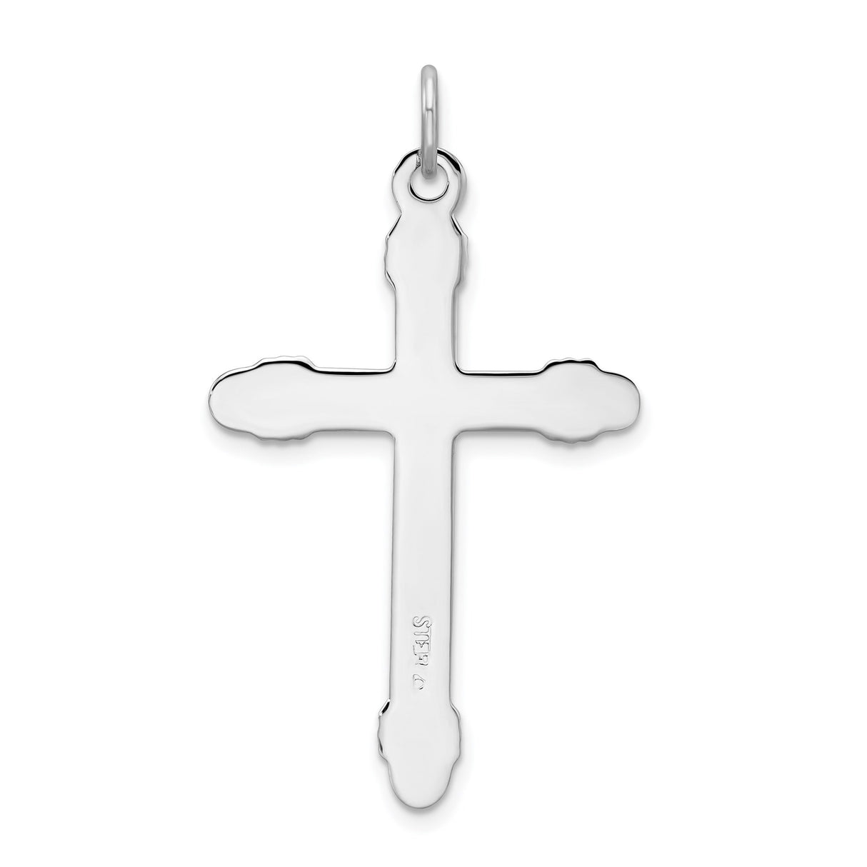 Sterling Silver Cross Pendant with Dual Tone Textured Rope Design for Men and Women