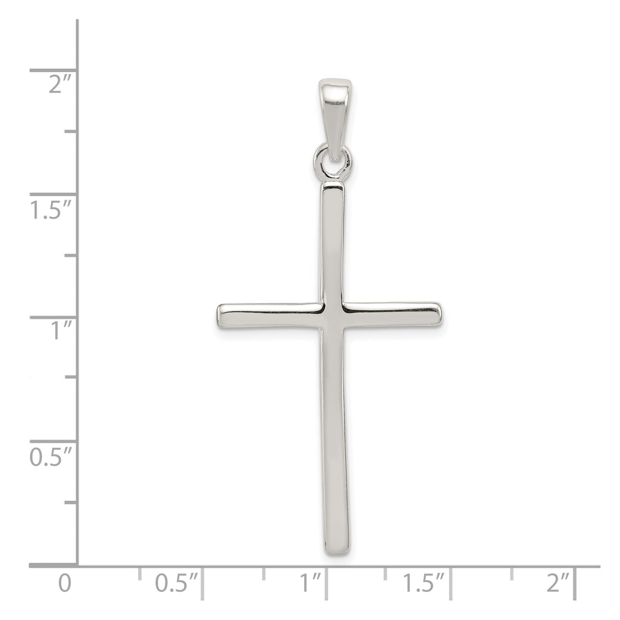 Sterling Silver Cross Pendant with Polished Finish, Simple Latin Style, Unisex Spiritual Design