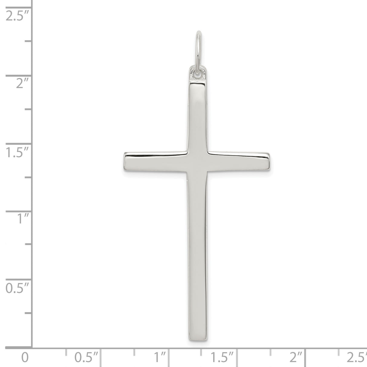Sterling Silver Cross Pendant with Polished Finish, Modern Faith-Inspired Design for Men and Women