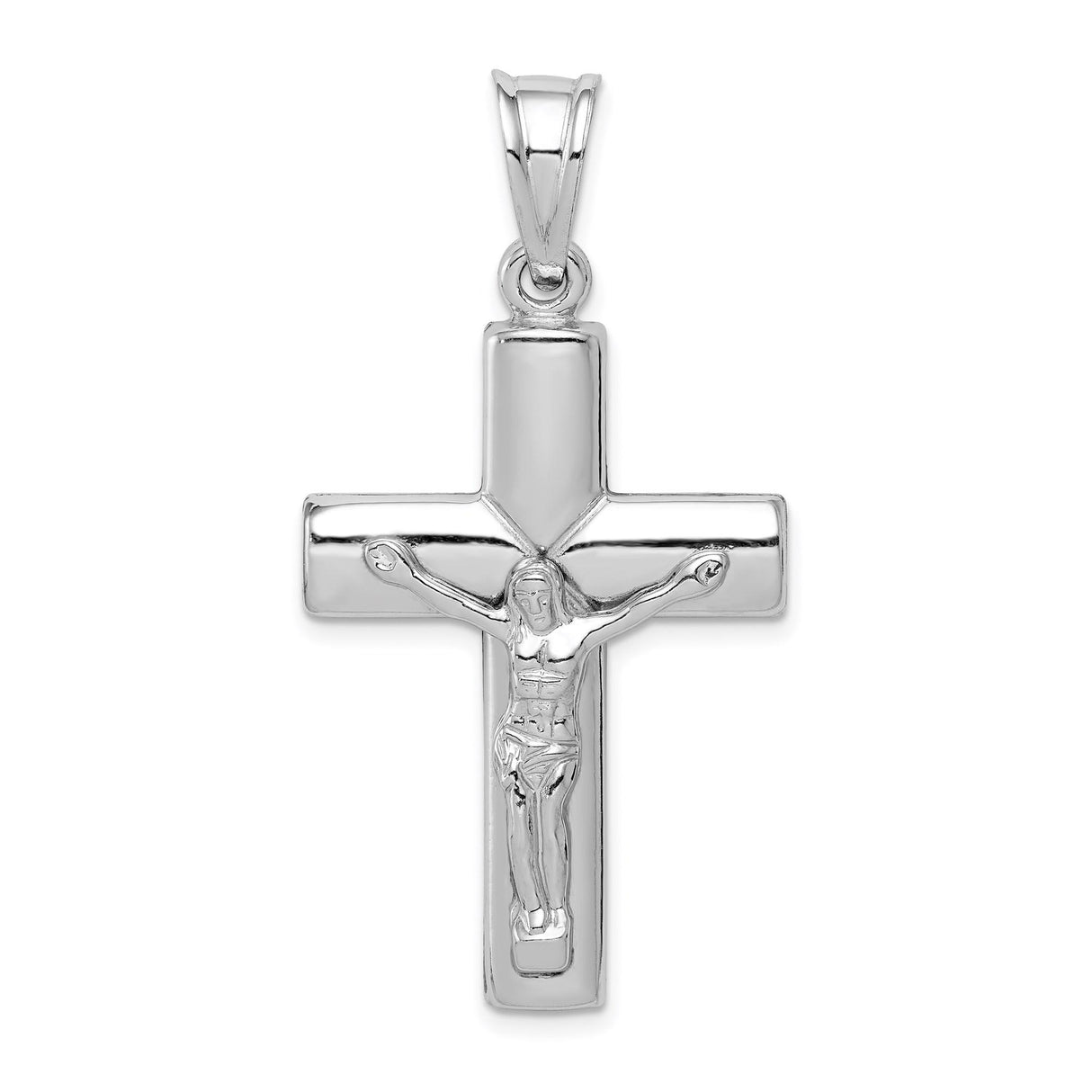 Sterling Silver Crucifix Cross Pendant with Jesus Design, Religious Faith Symbol for Men and Women